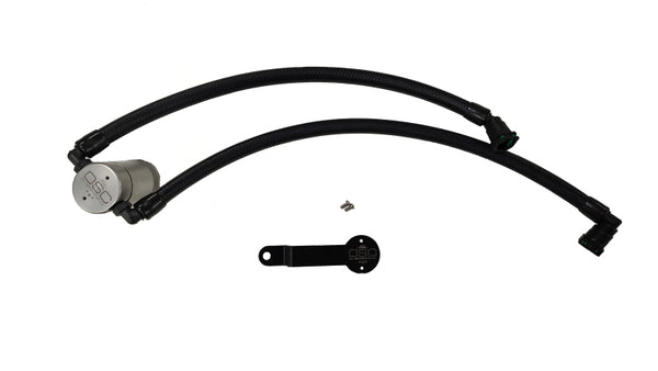 J&L 19-25 Ram 1500 3.6L Oil Separator 3.0 PCV Side -Clear Anodized - Bull Strap
