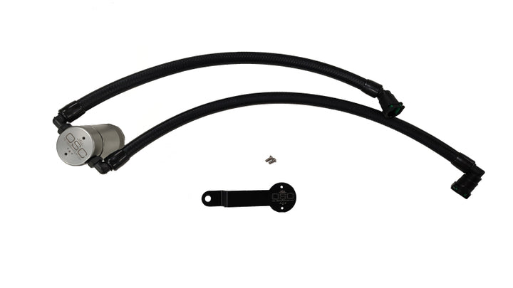 J&L 19-25 Ram 1500 3.6L Oil Separator 3.0 PCV Side -Clear Anodized - Bull Strap