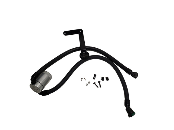 J&L 2011-2025 Ford F-150 2.7L/3.5L/5.0L Passenger Side Oil Separator 3.0 - Clear Anodized - Bull Strap