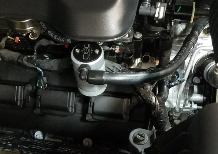 J&L 2019-2024 Dodge Ram 1500 5.7L Oil Separator 3.0 Passenger Side - Clear Anodized - Bull Strap