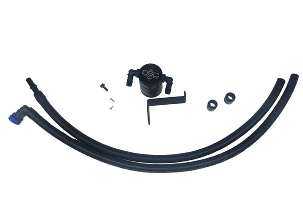 J&L 2019-2024 Ford Ranger 2.3L Driver Side Oil Separator 3.0 - Blk Anodized - Bull Strap