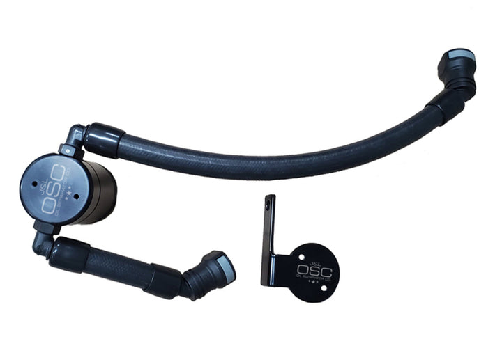 J&L 2020-2022 Ford Mustang GT500 Passenger Side Oil Separator 3.0 - Black Anodized - Bull Strap