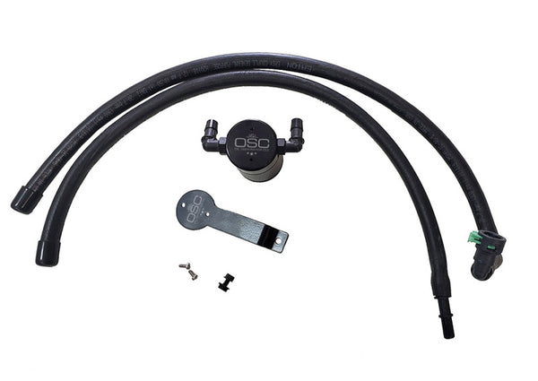 J&L 2020-2024 Ford Explorer 2.3L EcoBoost Driver Side Oil Separator 3.0 - Black Anodized - Bull Strap