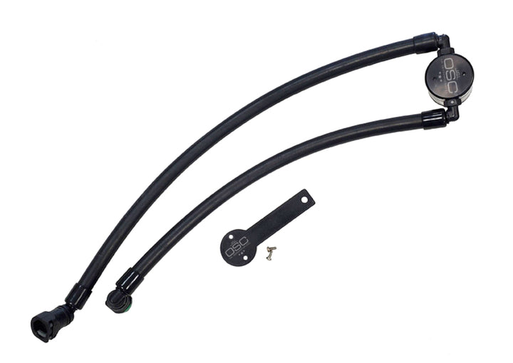 J&L 2021-2024 Ram TRX 6.2L Supercharged Passenger Side Oil Separator 3.0 - Black Anodized - Bull Strap