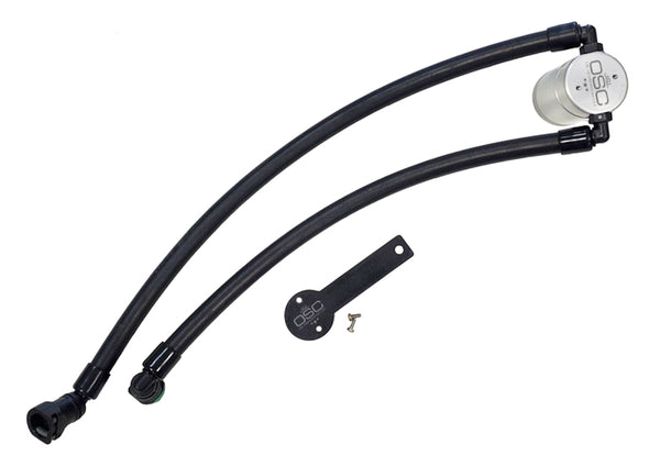 J&L 2021-2024 Ram TRX 6.2L Supercharged Passenger Side Oil Separator 3.0 - Clear Anodized - Bull Strap
