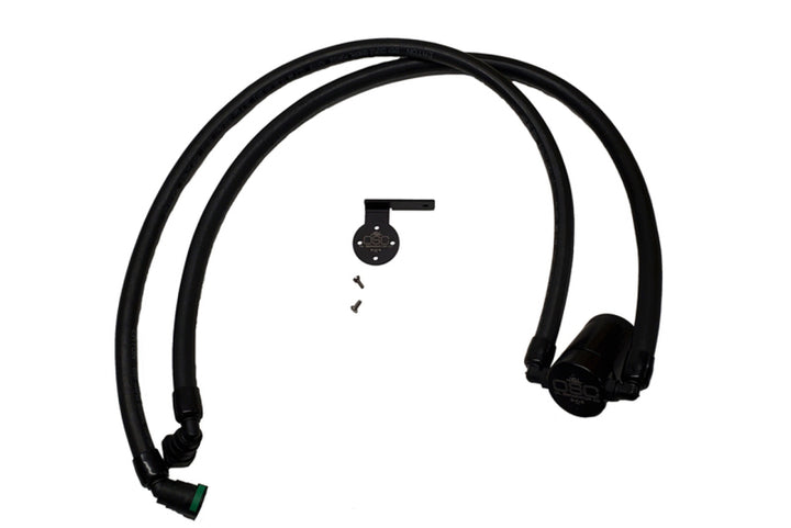 J&L 2021-2025 Ford F-150 3.5L Passenger Side Oil Separator 3.0 - Black Anodized - Bull Strap