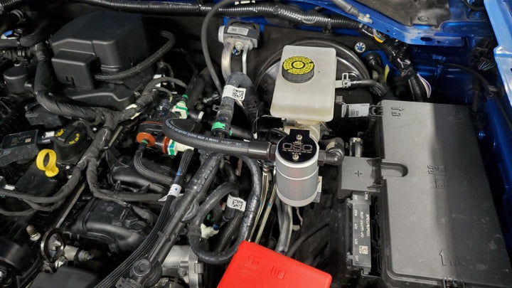 J&L 2021.5-2024 Ford Bronco 2.3L EcoBoost Oil Separator 3.0 Passenger Side - Clear Anodized - Bull Strap