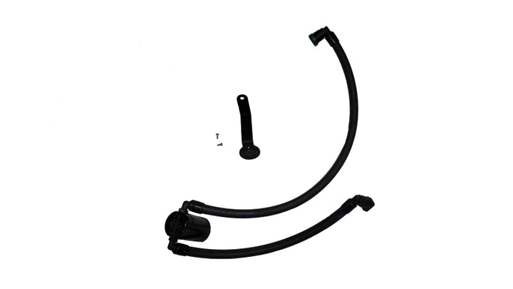 J&L 2024-2025 Ford Mustang 5.0L Oil Separator 3.0 PCV Side - Black Anodized - Bull Strap