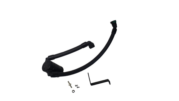 J&L 24-25 Ford Mustang GT w/ Whipple Supercharger Oil Separator 3.0 PCV Side - Black Anodized - Bull Strap