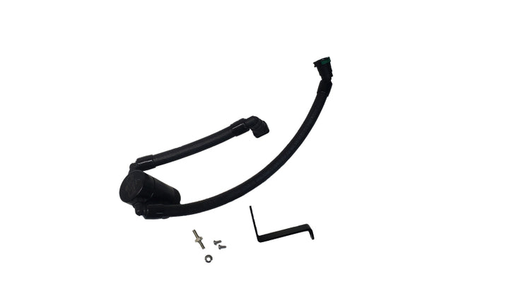 J&L 24-25 Ford Mustang GT w/ Whipple Supercharger Oil Separator 3.0 PCV Side - Black Anodized - Bull Strap