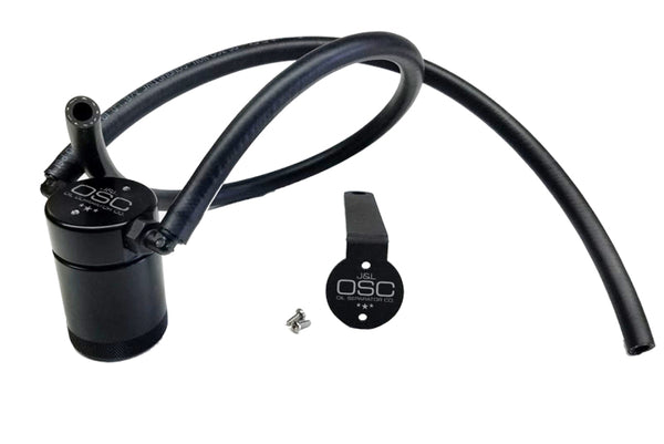 J&L 97-13 Chevy/GM Truck/SUV 4.8L/5.3L/6.0L/6.2L Driver Side Oil Separator 3.0 - Black Anodized - Bull Strap