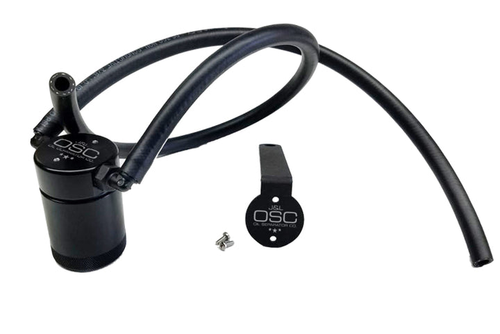 J&L 97-13 Chevy/GM Truck/SUV 4.8L/5.3L/6.0L/6.2L Driver Side Oil Separator 3.0 - Black Anodized - Bull Strap