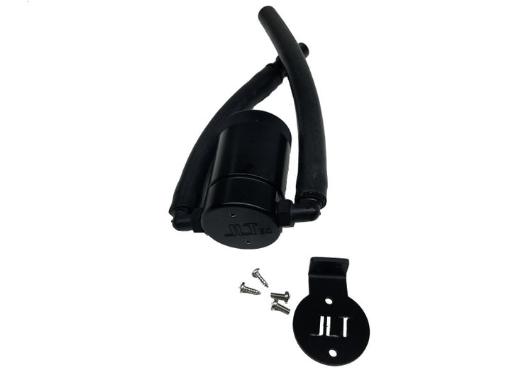J&L 99-04 Ford Lightning Driver Side Oil Separator 3.0 - Black Anodized - Bull Strap