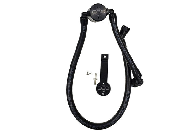 J&L Oil Separator 3.0 Passenger Side 2011-14 Mustang GT/12-13 Boss 302 Remote Mount - Black Anodized - Bull Strap