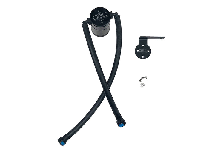 J&amp;L 19-26 Chevrolet Silverado/GMC Sierra 1500 5.3L V8 Driver Side Oil Separator 3.0 - Black Anod - Bull Strap