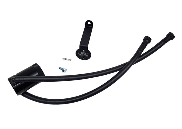 J&amp;L 20-26 Chevy Silverado/GMC Sierra 2500/3500 6.6L Drivers Side Oil Separator 3.0 - Black Anodi - Bull Strap