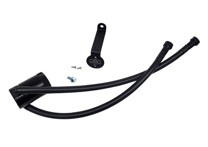 J&amp;L 20-26 Chevy Silverado/GMC Sierra 2500/3500 6.6L Drivers Side Oil Separator 3.0 - Black Anodi - Bull Strap