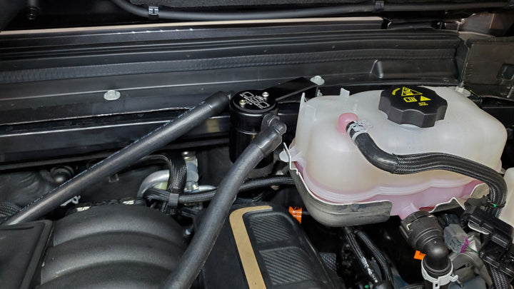 J&amp;L 2021-2025 Jeep Wrangler 392 Oil Separator 3.0 Passenger Side - Black Anodized - Bull Strap