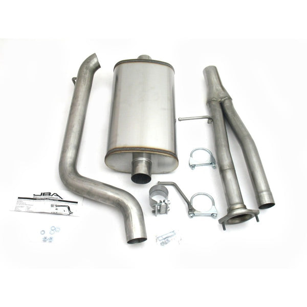 JBA 03-06 Hummer H2 6.0L 409SS Single Rear Exit Cat-Back Exhaust - Bull Strap