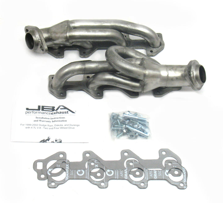 JBA 04-07 Dodge Dakota 4.7L PowerTech 1-1/2in Primary Raw 409SS Cat4Ward Header - Bull Strap