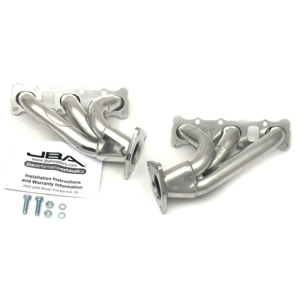 JBA 04-15 Nissan 4.0L V6 1-5/8in Primary Silver Ctd Cat4Ward Header - Bull Strap