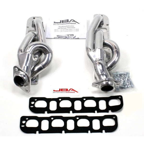 JBA 09-19 RAM 5.7L HEMI 1-5/8in Primary Silver Ctd Cat4Ward Header - Bull Strap