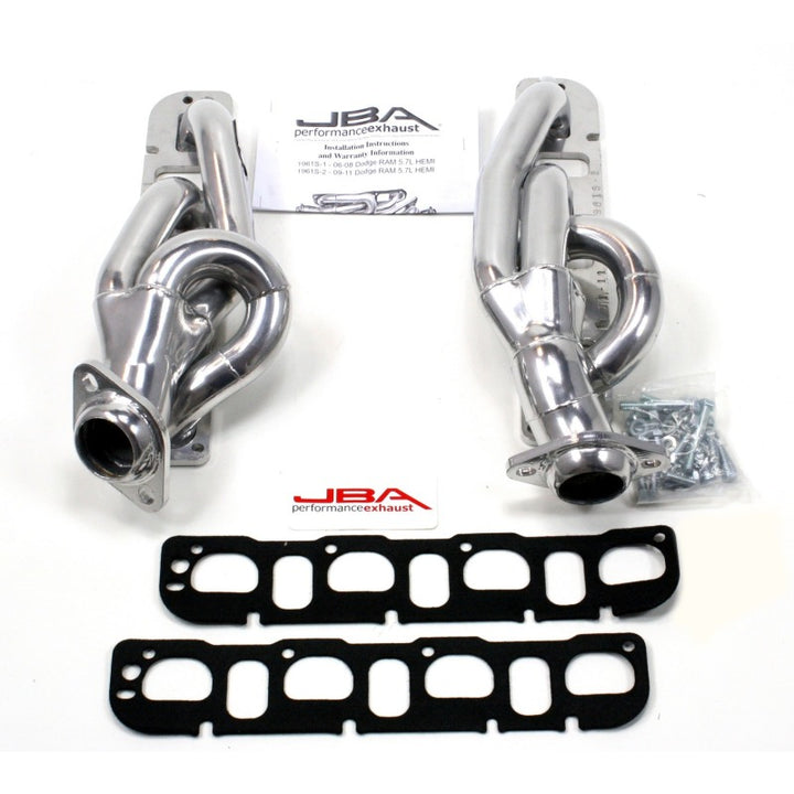 JBA 09-19 RAM 5.7L HEMI 1-5/8in Primary Silver Ctd Cat4Ward Header - Bull Strap