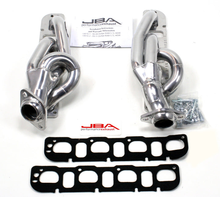 JBA 09-19 RAM 5.7L HEMI 1-5/8in Primary Silver Ctd Cat4Ward Header - Bull Strap