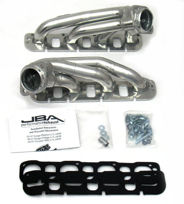 JBA 09-20 Chrysler 5.7L HEMI 1-3/4in Primary Silver Ctd Cat4Ward Header - Bull Strap