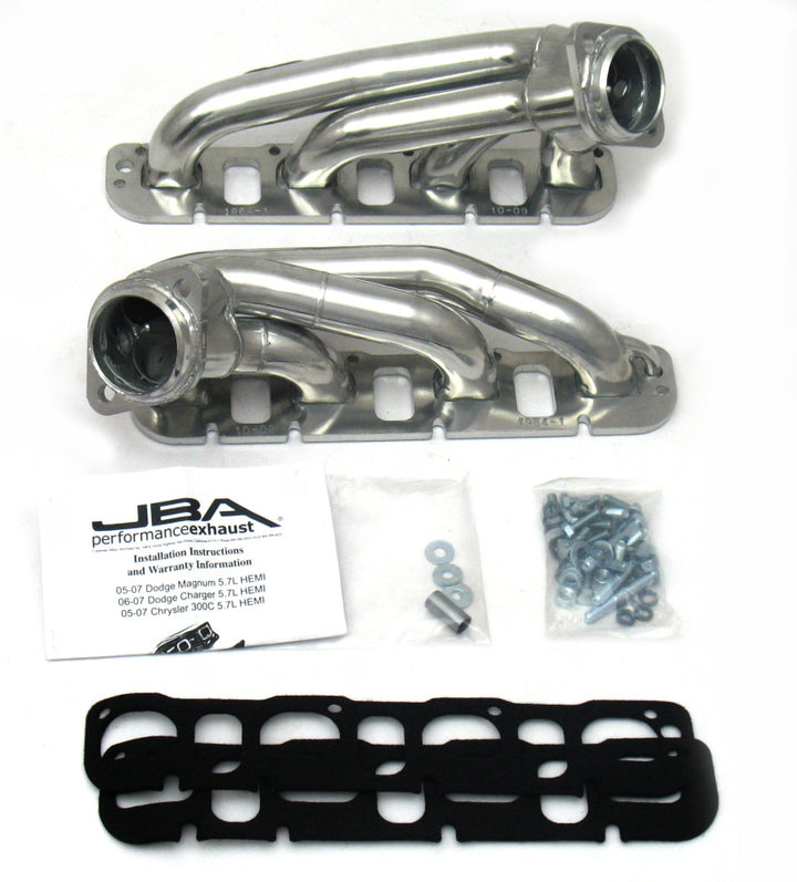 JBA 09-20 Chrysler 5.7L HEMI 1-3/4in Primary Silver Ctd Cat4Ward Header - Bull Strap
