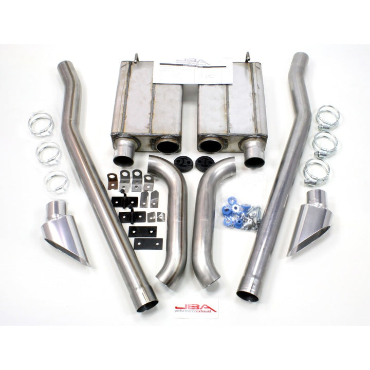 JBA 65-70 Ford Mustang 260-428 409SS Eleanor Style Dual Side Header Back Exhaust - Bull Strap