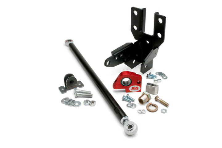 JKS Manufacturing 2007+ Jeep Wrangler JK Front Track Bar-Sector Shaft Reinforcement System - Bull Strap