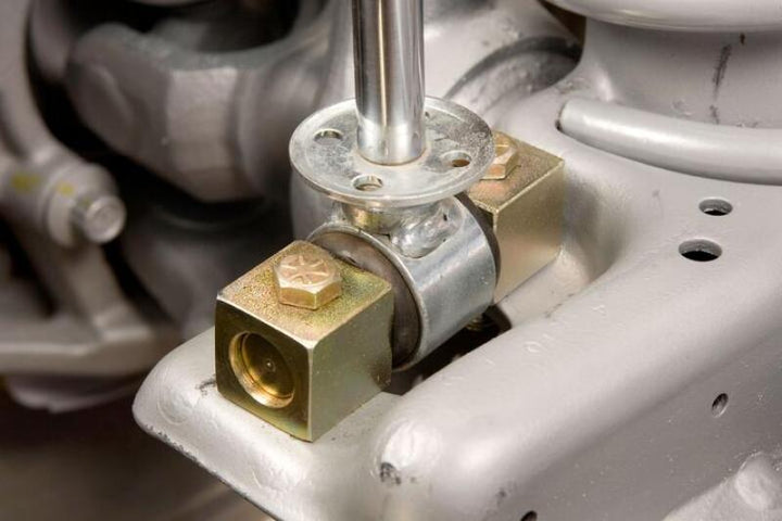 JKS Manufacturing Jeep Wrangler TJ/LJ Lower Shock Bar Pin Eliminator - Front - Bull Strap