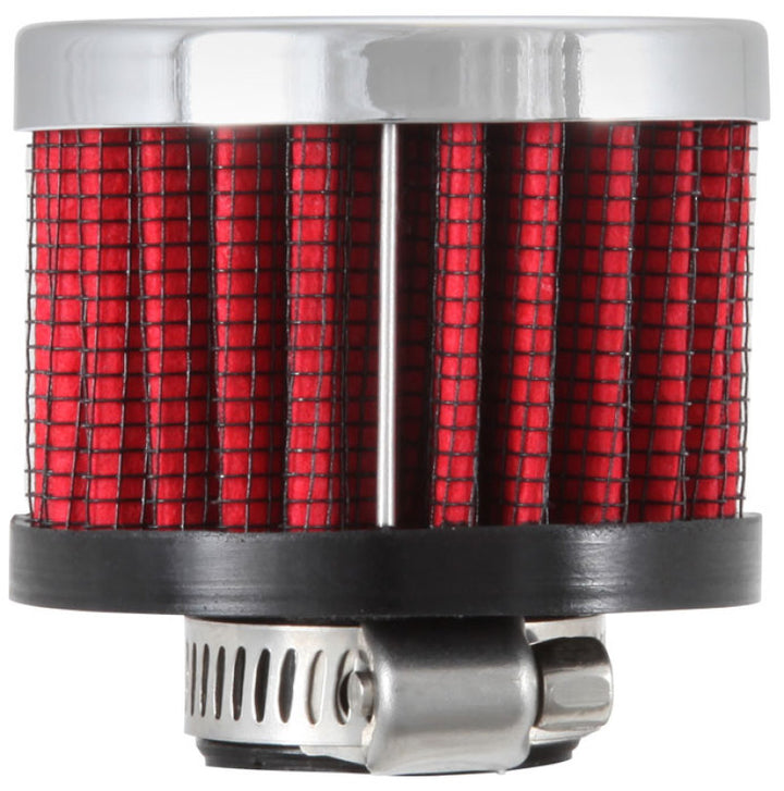 K&N 0.625 inch ID 2 inch OD 1.5 inch H Clamp On Crankcase Vent Filter - Bull Strap