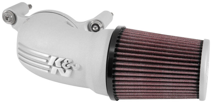 K&N 01-17 Harley-Davidson Softail / Dyna FI Performance Air Intake System Silver - Bull Strap