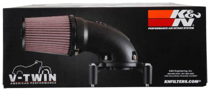 K&N 01-17 Harley-Davidson Softail / Dyna FI Performance Air Intake System Silver - Bull Strap