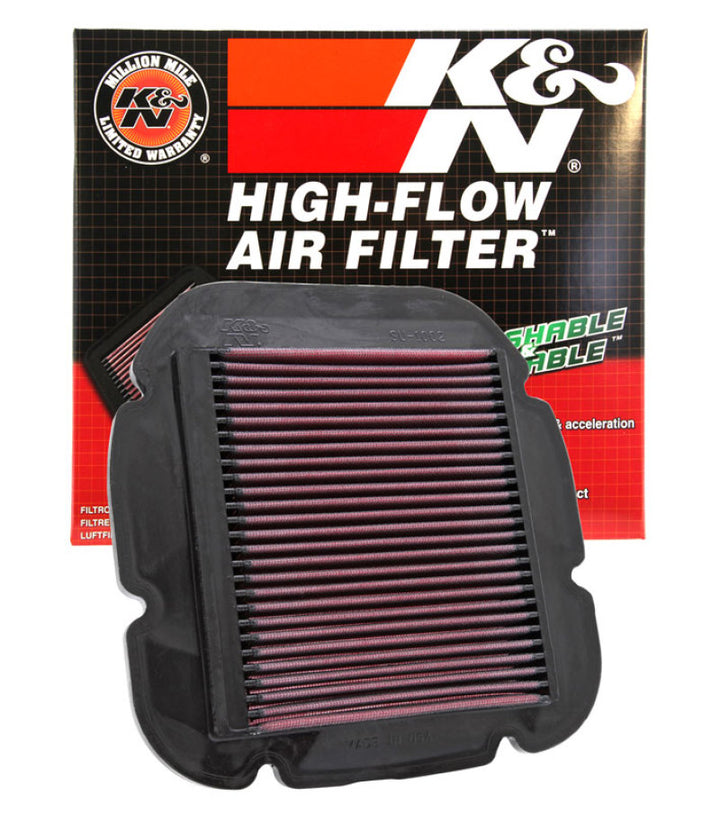 K&N 02-10 Suzuki DL 1000 V-Strom/04-12 DL650 V-Strom / 04-05 Kawasaki KLV1000 Replacement Air Filter - Bull Strap