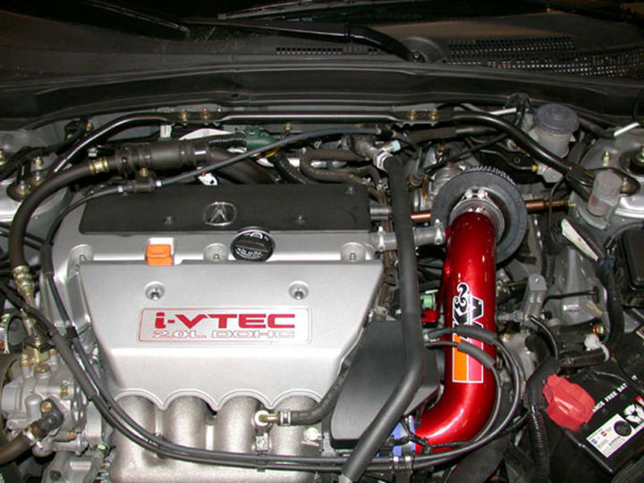 K&N 02 Honda Civic Si Red Typhoon Short Ram Intake - Bull Strap