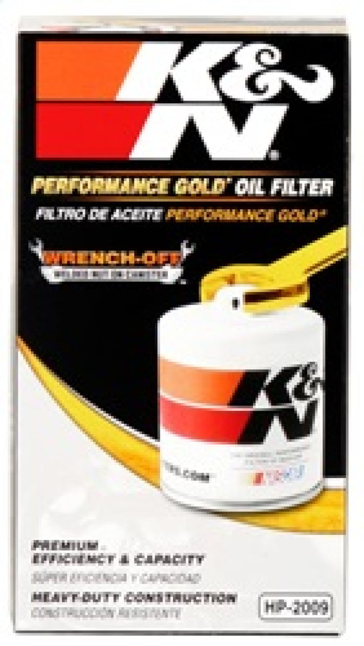 K&N 03-05 Neon SRT-4 / Lotus Elise Performance Gold Oil Filter - Bull Strap