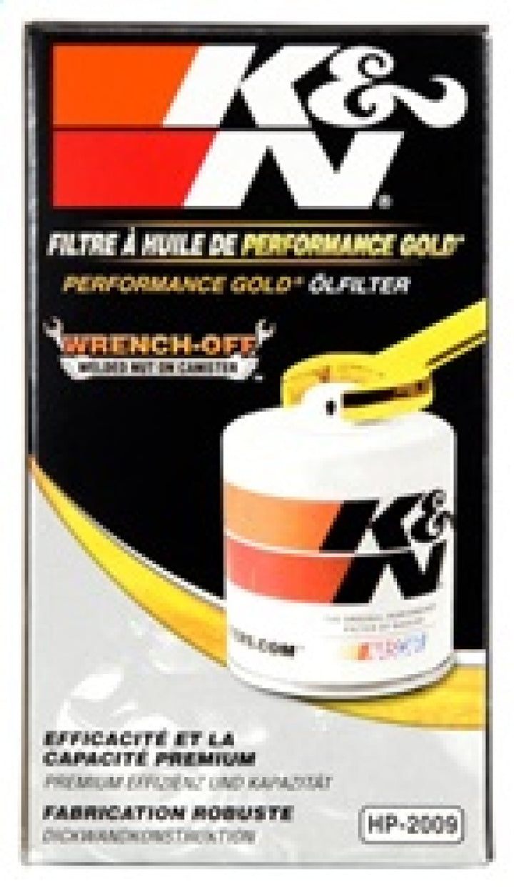 K&N 03-05 Neon SRT-4 / Lotus Elise Performance Gold Oil Filter - Bull Strap