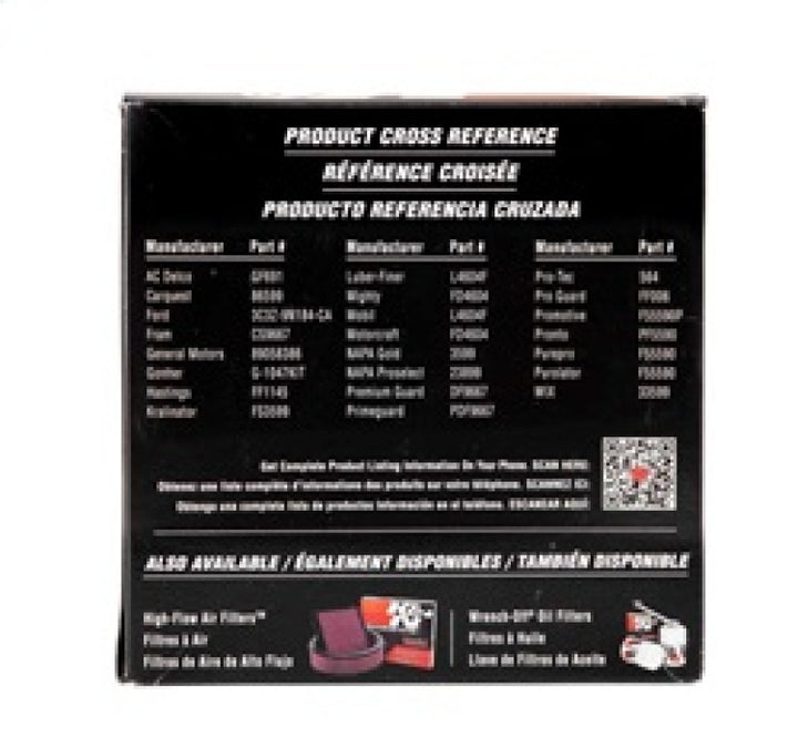 K&N 03-07 Ford 6.0L (td) Fuel Filter - Bull Strap