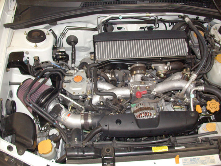 K&N 04-06 Subaru Forester XT F4-2.5L Silver Typhoon Short Ram Intake - Bull Strap