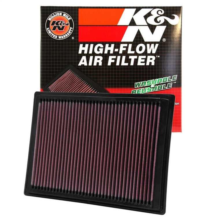 K&N 04-08 Ford F150 / 05-06 Expedition / 05-07 F250 SD / 05-06 Lincoln Navigator Drop In Air Filter - Bull Strap