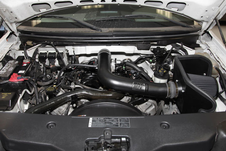 K&N 04-08 Ford F150 V8-5.4L/04-07 Ford Lobo 5.4L V8 Blackhawk Perf Intake Kit - Bull Strap