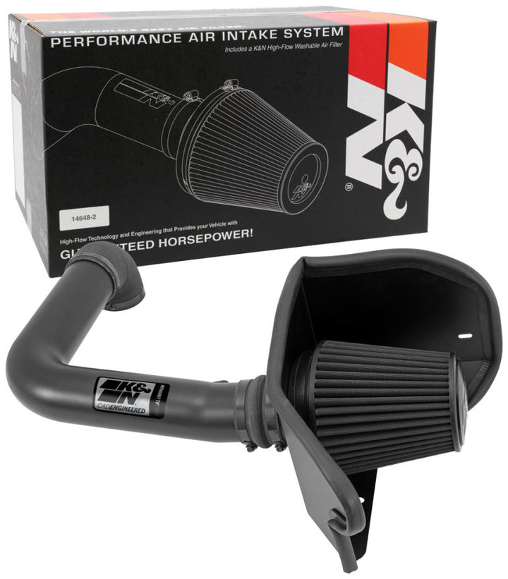 K&N 04-08 Ford F150 V8-5.4L/04-07 Ford Lobo 5.4L V8 Blackhawk Perf Intake Kit - Bull Strap