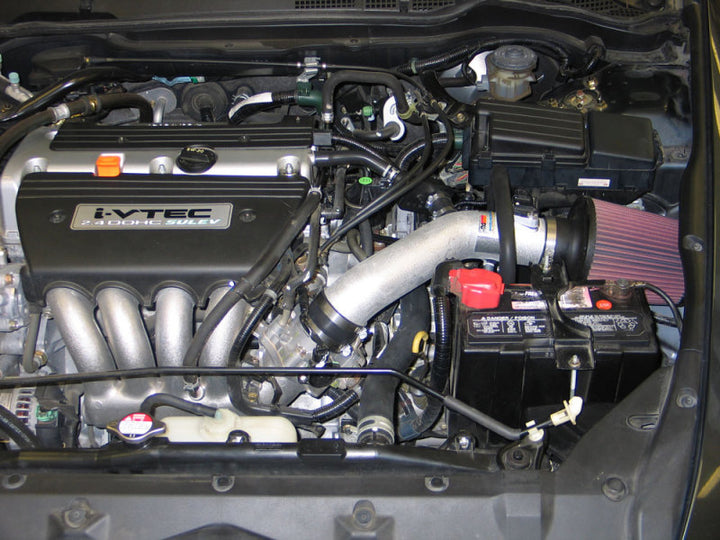 K&N 05-07 Honda Accord L4-2.4L Silver Typhoon Short Ram Intake - Bull Strap