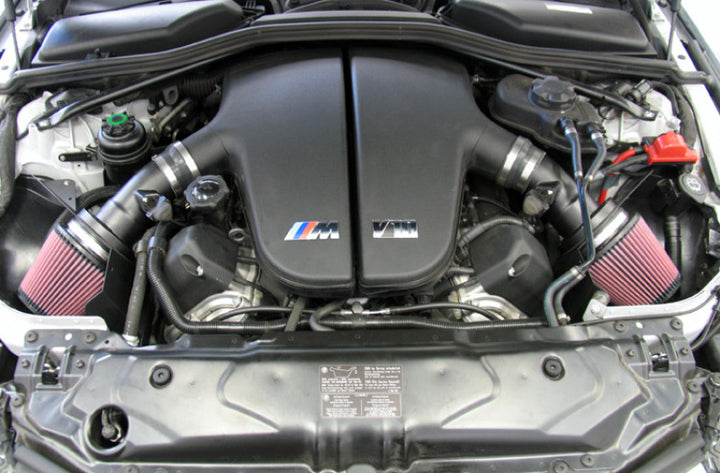 K&N 06-07 BMW M5 5.0L Flat Black Typhoon Short Ram Intake - Bull Strap