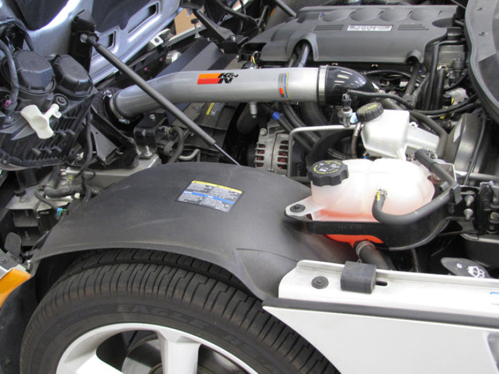 K&N 06-08 Pontiac Solstice / Saturn Sky L4-2.4L Silver Typhoon Short Ram Intake - Bull Strap