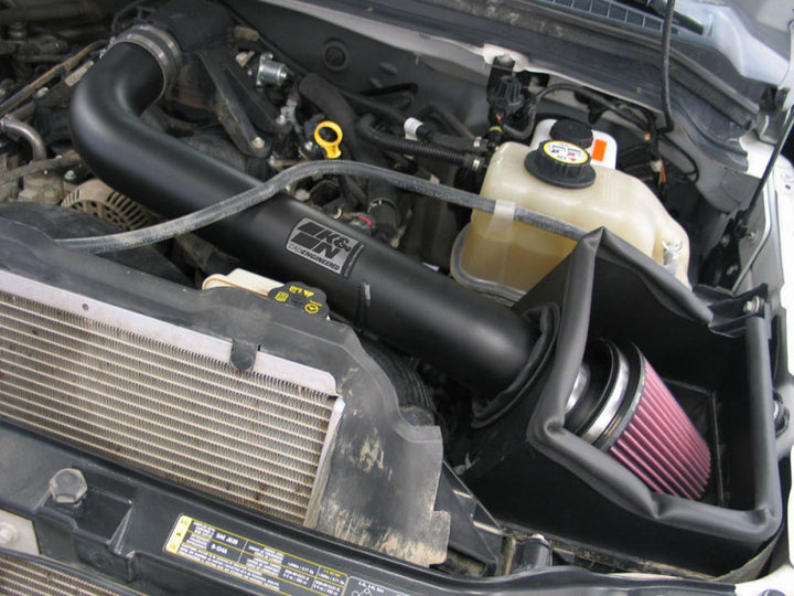 K&N 07-08 Ford F250 SD V8-5.4L Black High Flow Performance Kit - Bull Strap