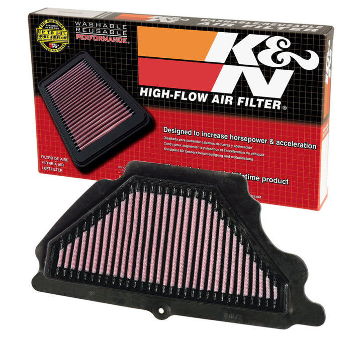K&N 07-08 Kawasaki ZX6R Ninja Air Filter - Bull Strap